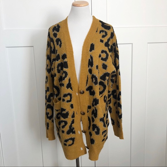 J.O.A. Sweaters - ❌SOLD❌J.O.A Animal Print Cardigan Sweater Button